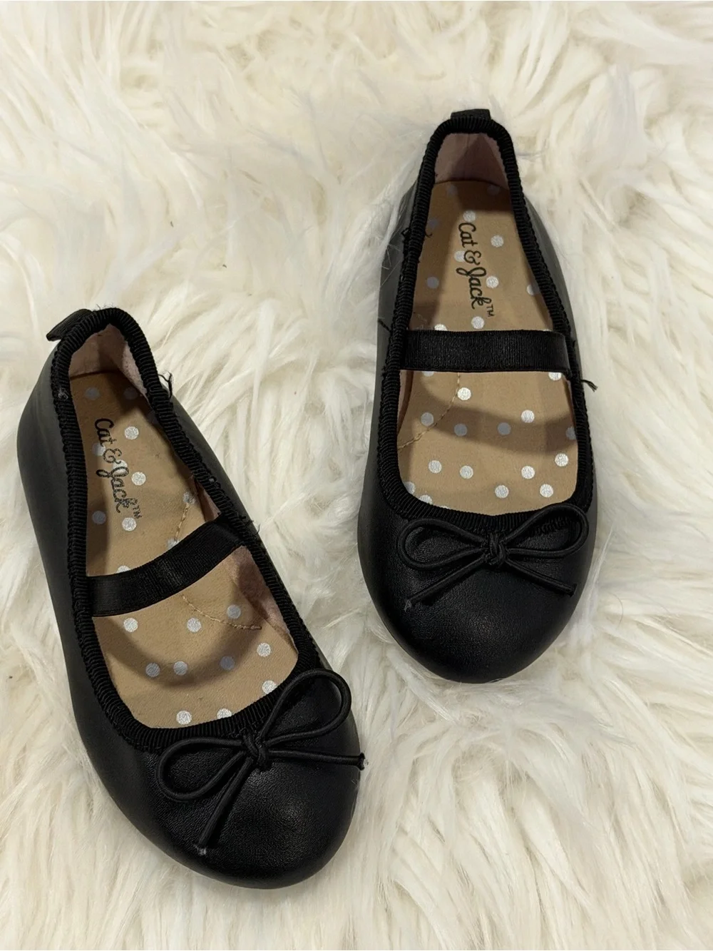 Cat & Jack Black Girls' Mary Jane Ballet Flats 6T